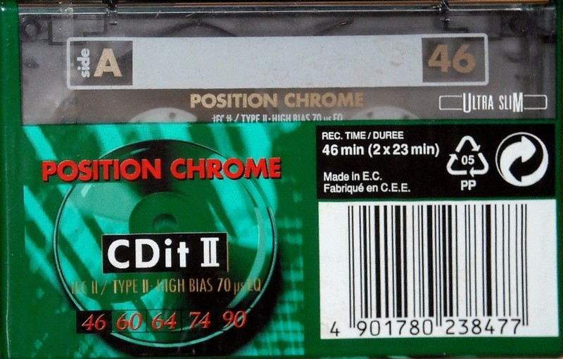 Compact Cassette Sony CDit II 46 Type II Chrome 1992 Europe