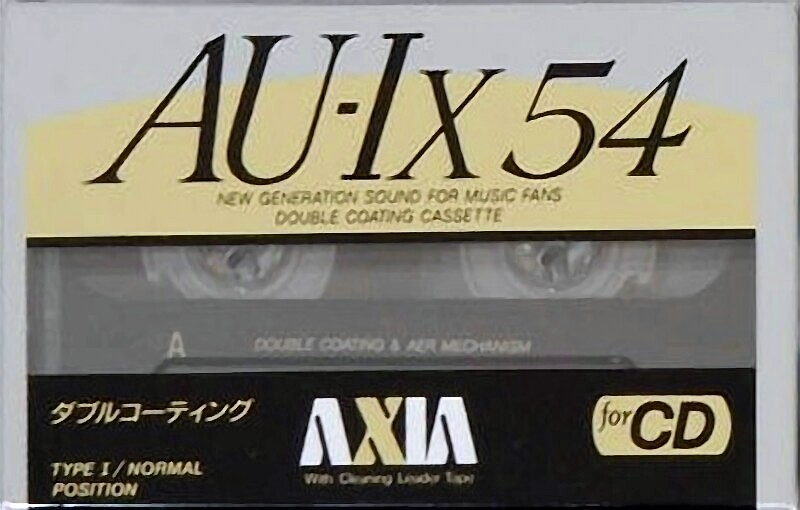 Compact Cassette AXIA AU-Ix 54 "AU-1X 54" Type I Normal 1991 Japan