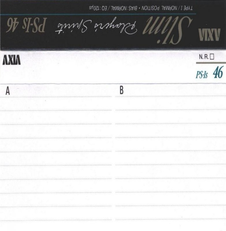Compact Cassette AXIA PS-Is 46 "PS-1S A 46" Type I Normal 1990 Japan