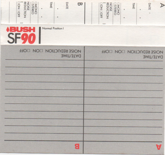 Compact Cassette Bush SF 90 Type I Normal 1995 Europe