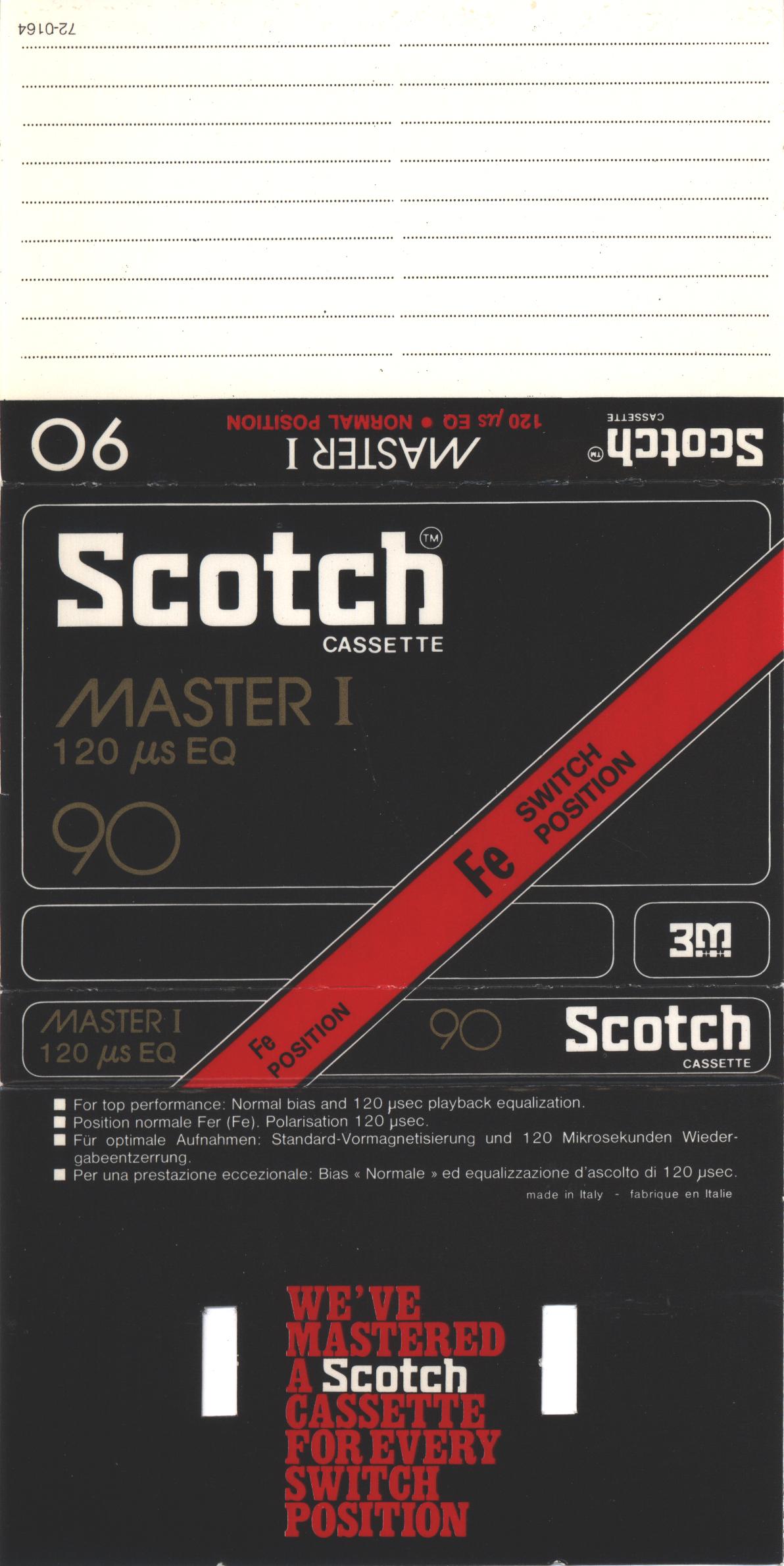 Compact Cassette Scotch Master I 90 Type I Normal 1976 Europe