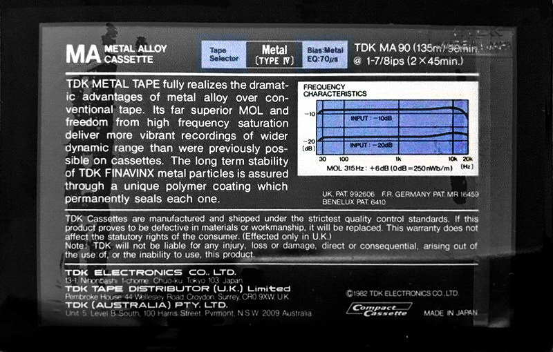 Compact Cassette: TDK  - MA 90