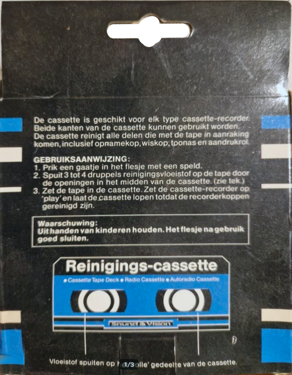 Blister Sound and Vision Cleaning Cassette 1985 Netherlands