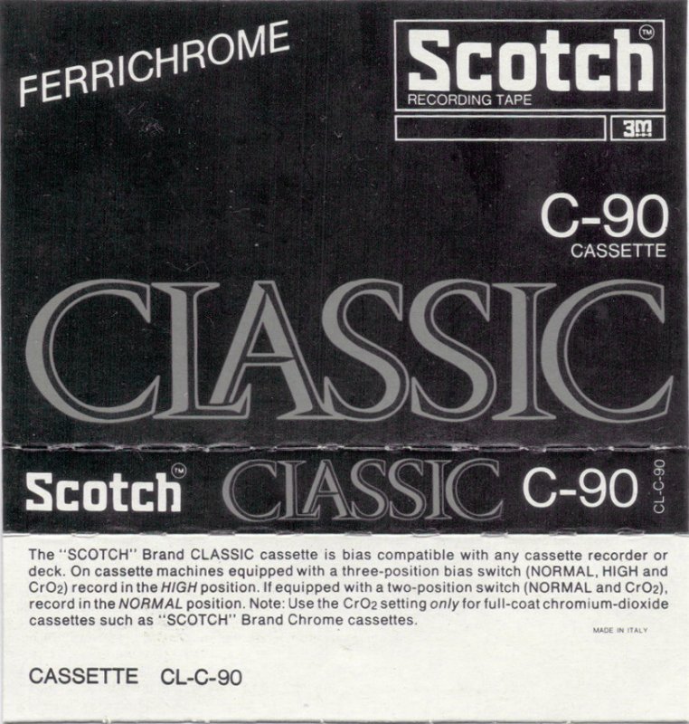 Compact Cassette Scotch Classic 90 Type III Ferro Chrome 1977 Europe