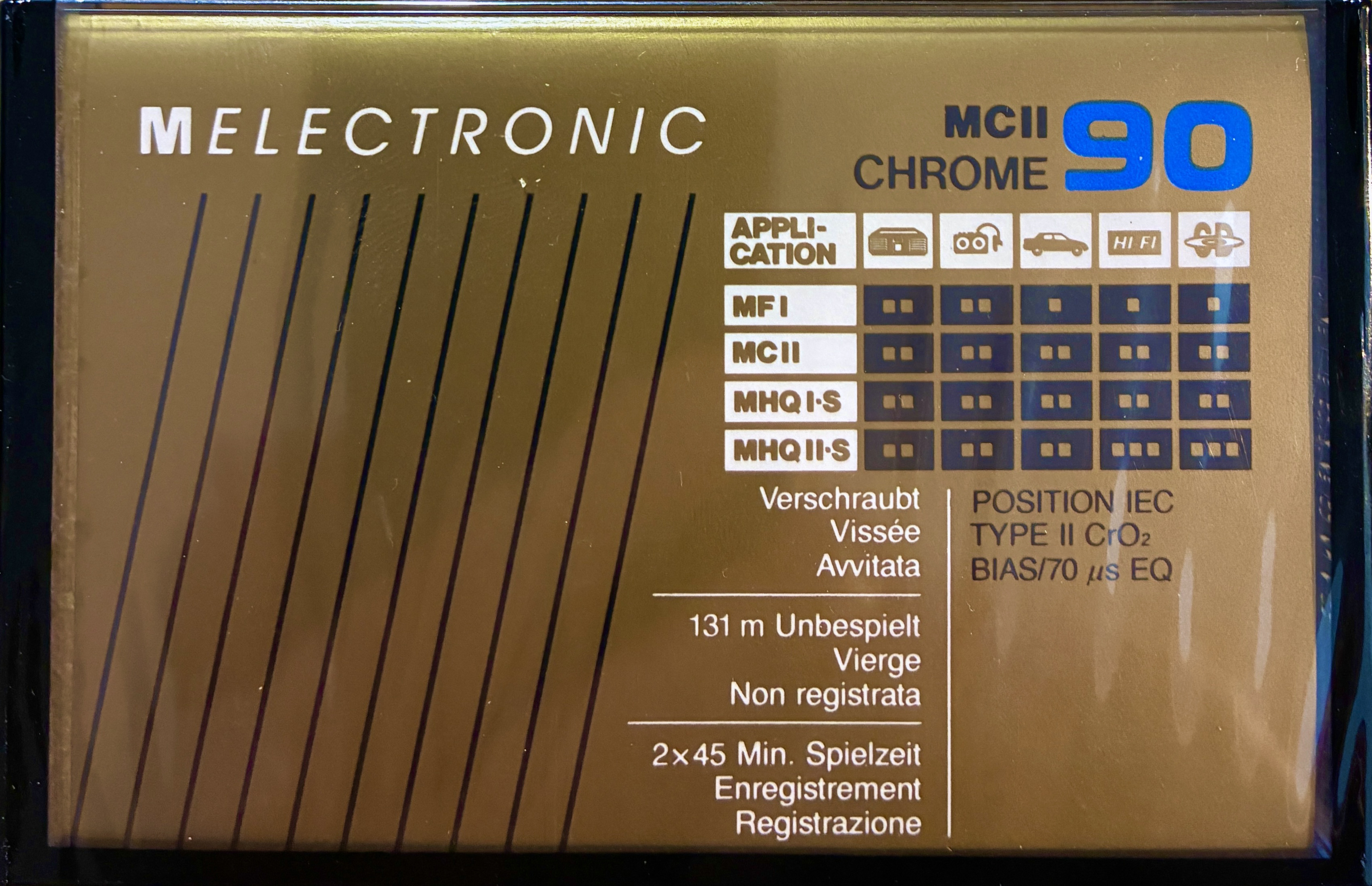 Compact Cassette Melectronic MC II 90 Type II Chrome 1987 Switzerland