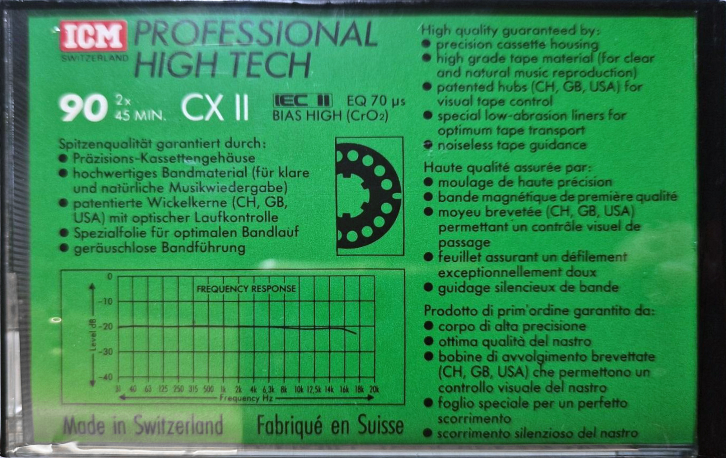 Compact Cassette ICM CX II 90 Type II Chrome 1990 Europe