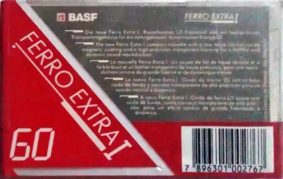 Compact Cassette BASF Ferro Extra I 60 Type I Normal 1991 Brazil