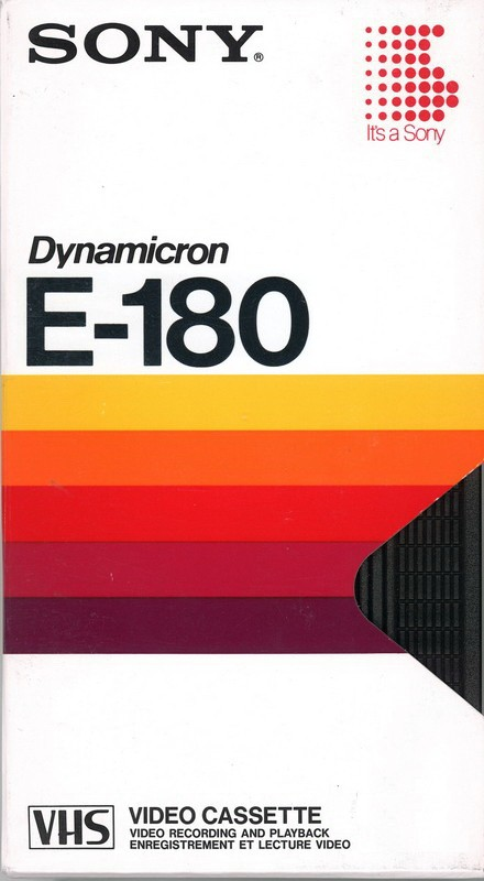 VHS, Video Home System Sony Dynamicron 180 Type I Normal 1982 Europe
