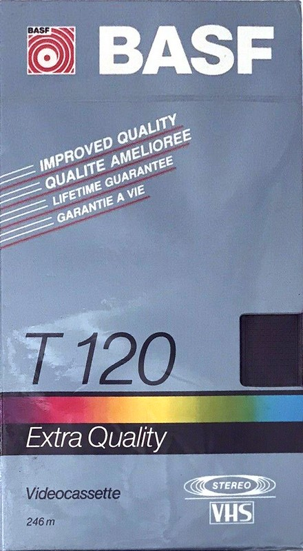 VHS, Video Home System BASF Extra Quality 120 Type I Normal 1987 North America