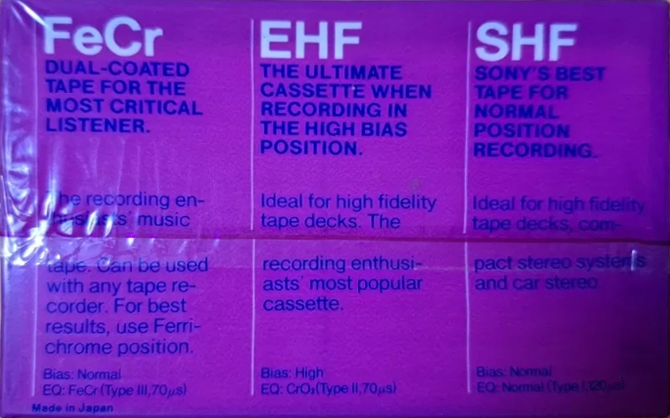 2 pack Sony EHF 60 Type II Chrome 1978 USA