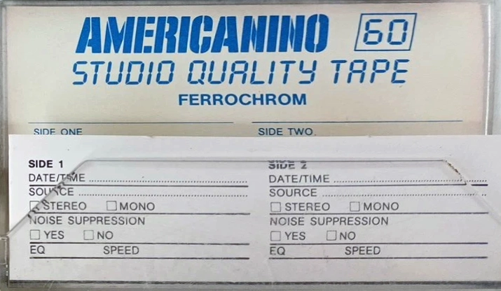 Compact Cassette Americanino 60 "United Workers of Americaniono" Type III Ferro Chrome Italy