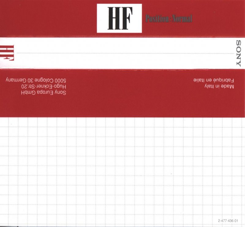 Compact Cassette Sony HF 90 Type I Normal 1992 Europe