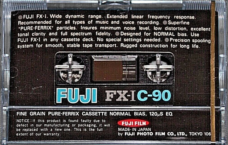 Compact Cassette Fuji FX-I 90 Type I Normal 1977 Europe, North America