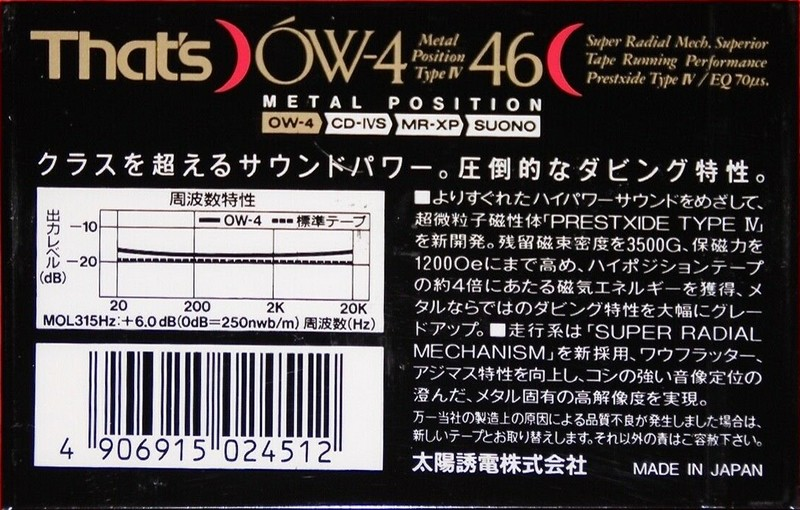 Compact Cassette: Taiyo Yuden Thats - OW-4 46