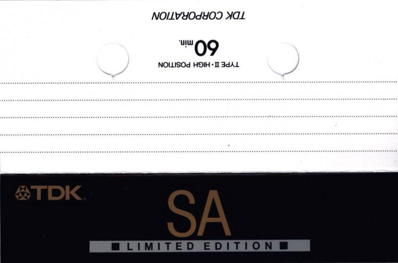 Compact Cassette TDK SA 60 "SA-LB60 Limited Edition" Type II Chrome 1988 Worldwide