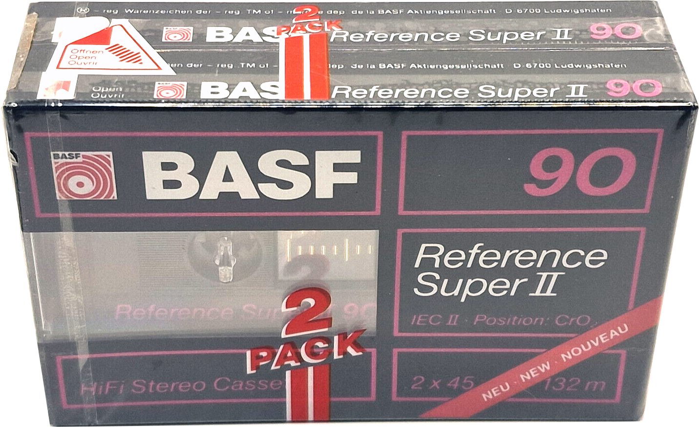 2 pack BASF Reference Super II 90 Type II Chrome 1988 Europe