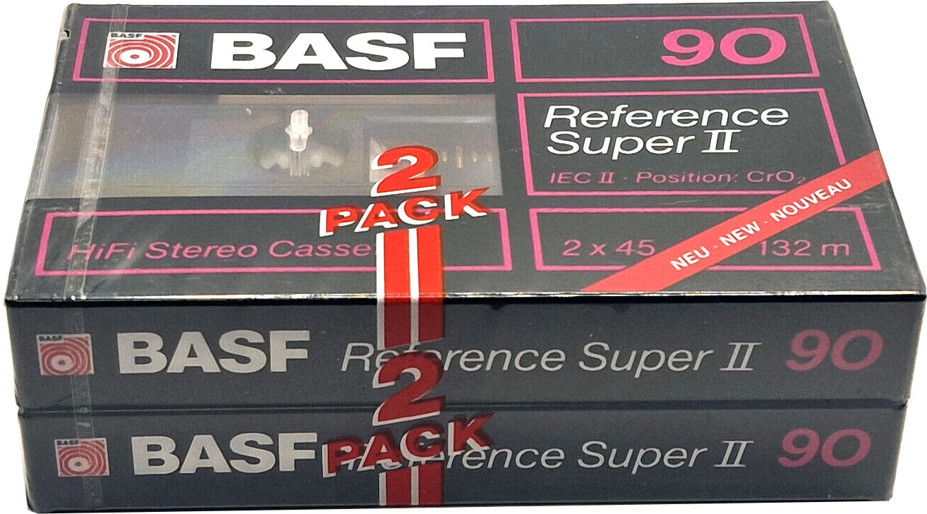 2 pack BASF Reference Super II 90 Type II Chrome 1988 Europe