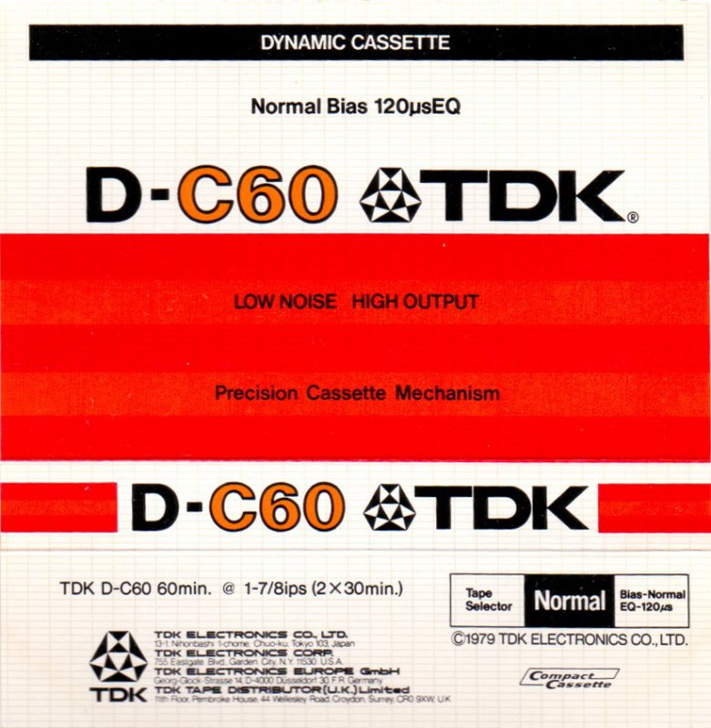 Compact Cassette TDK D 60 Type I Normal 1979 Europe