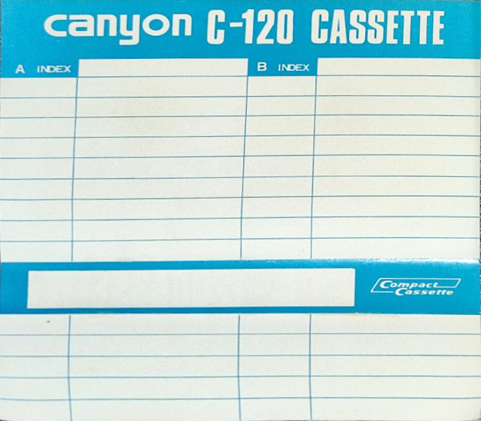 Compact Cassette Canyon 120 Type I Normal Worldwide