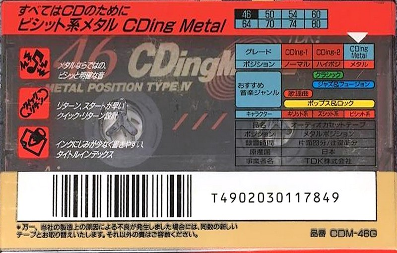 Compact Cassette: TDK  - CDing Metal 46