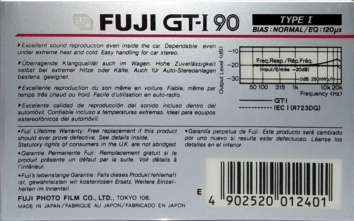 Compact Cassette Fuji GT-I 90 Type I Normal 1984 Europe