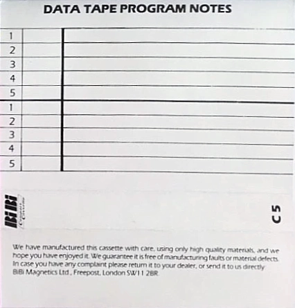 Compact Cassette Replica 5 Computer Cassette England
