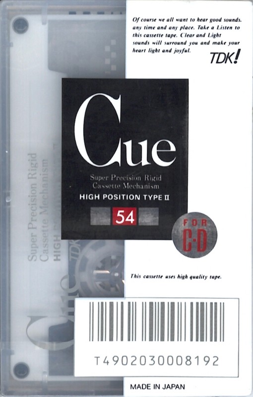 Compact Cassette TDK CUE 54 "CUE-54WK" Type II Chrome 1990 Japan