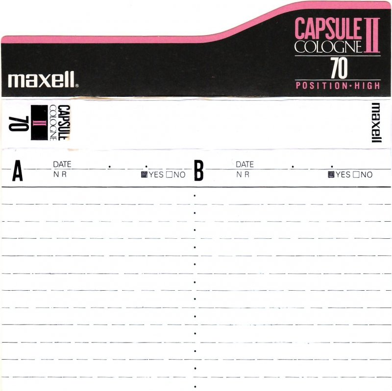 Compact Cassette Maxell Capsule II 70 "Cologne" Type II Chrome 1990 Europe