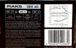 Compact Cassette RAKS CD-X 60 Type I Normal 1990 Europe