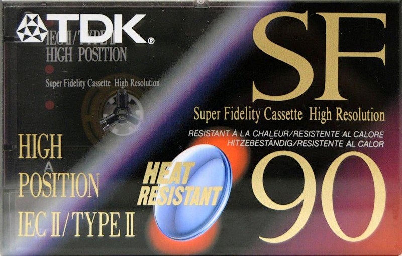 Compact Cassette TDK SF 90 "SF-90ET" Type II Chrome 1992 Europe