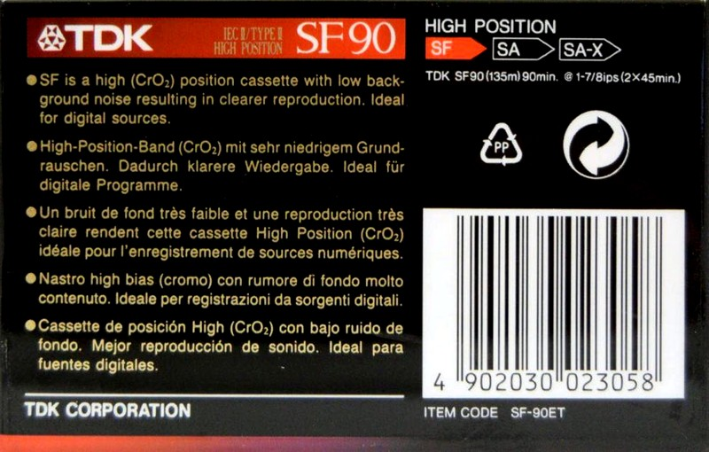 Compact Cassette: TDK  - SF 90