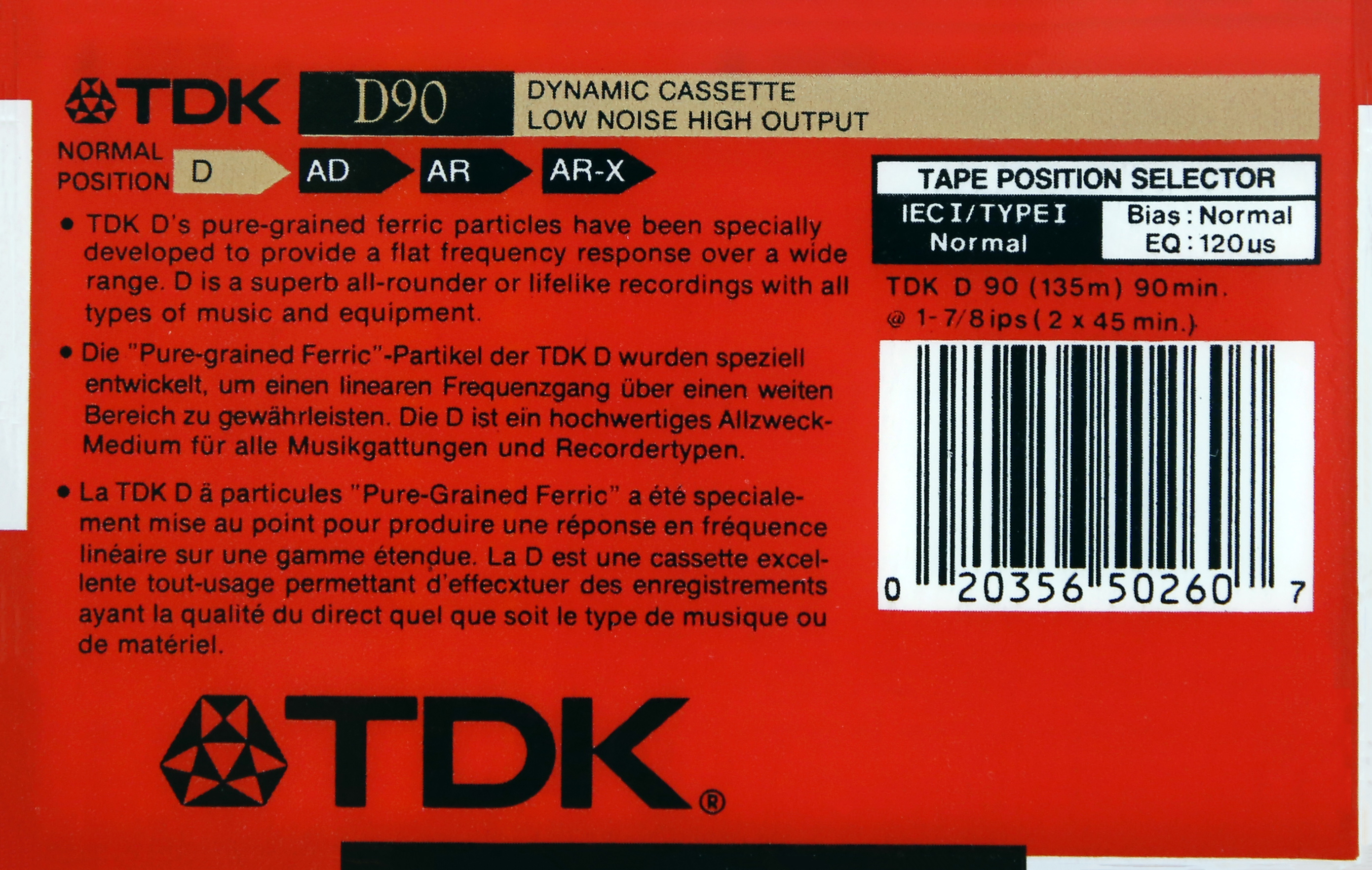 Compact Cassette TDK D 90 "Fake (Сounterfeit)" Type I Normal Worldwide