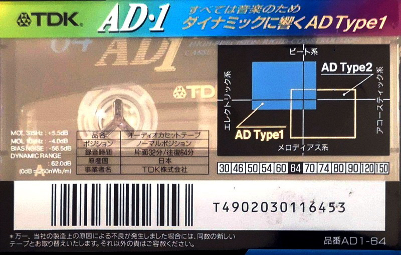 Compact Cassette: TDK  - AD1 64