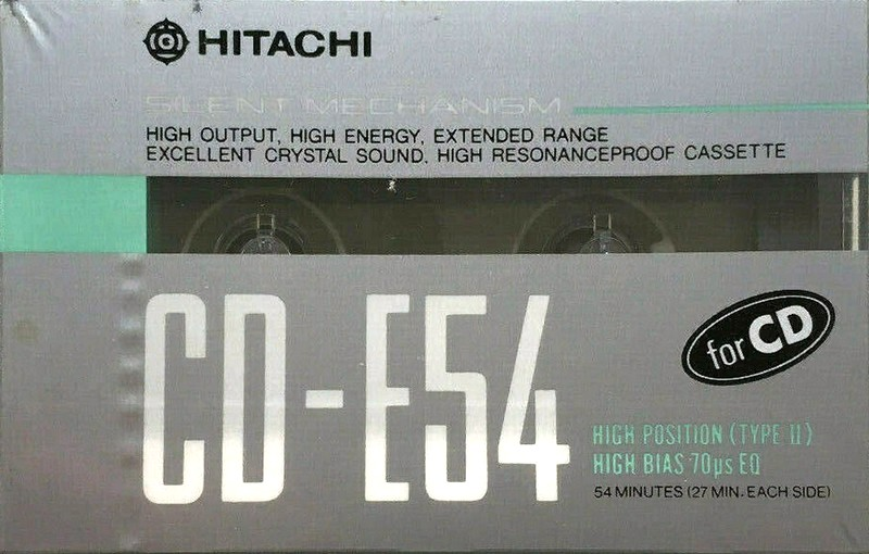 Compact Cassette Hitachi CD-E 54 Type II Chrome 1988 Japan