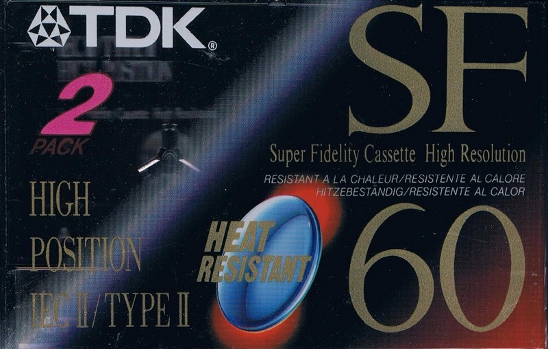 2 pack TDK SF 60 "SF-60ET" Type II Chrome 1992 Europe