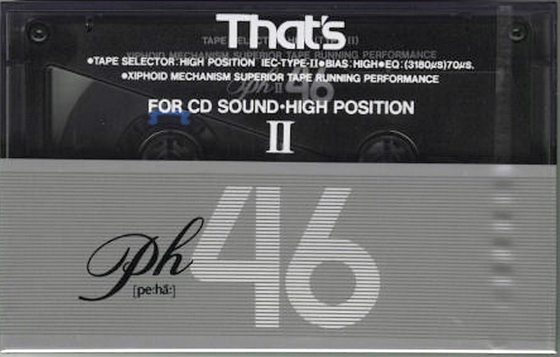Compact Cassette Thats PH-II 46 Type II Chrome 1989 Japan