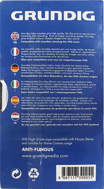VHS, Video Home System Grundig 240 Type I Normal 2002 Europe