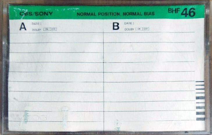 Compact Cassette CBS / Sony BHF 46 Type I Normal 1980 Japan