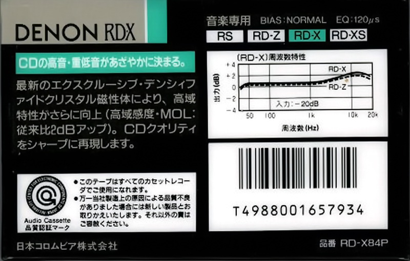 Compact Cassette: Nippon Columbia / Denon Denon - RD-X 84