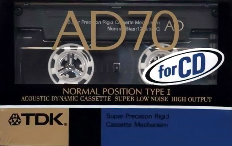 Compact Cassette TDK AD 70 "AD-70K" Type I Normal 1989 Japan