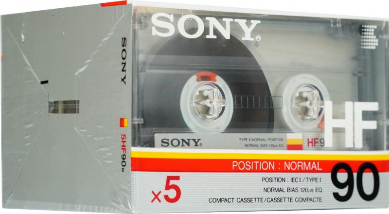 5 pack Sony HF 90 Type I Normal 1986 Europe