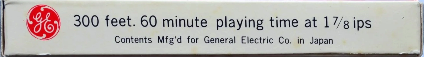 Compact Cassette GE / General Electric 60 Type I Normal 1967 USA