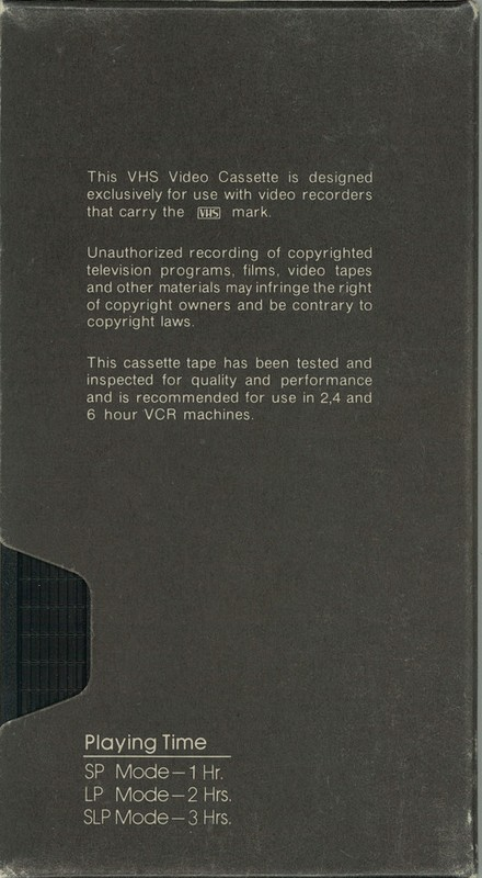 VHS, Video Home System Quasar 60 Type I Normal 1979 USA