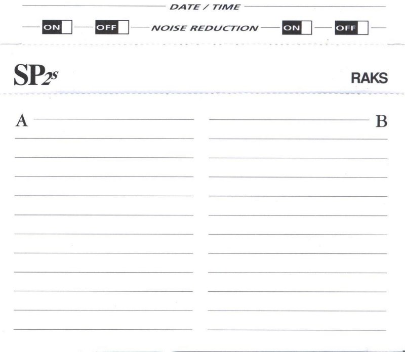 Compact Cassette RAKS SP 2s 60 Type II Chrome 1998 Europe