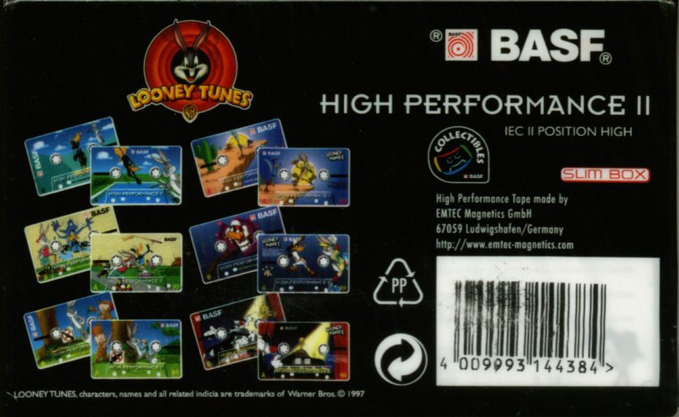 Compact Cassette BASF High Performance II 90 "Looney Tunes" Type II Chrome 1997 Europe