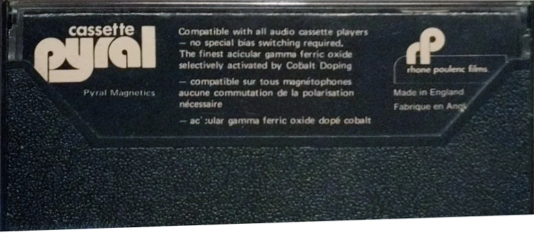 Compact Cassette Pyral Maxima 60 Type I Normal 1980 Canada