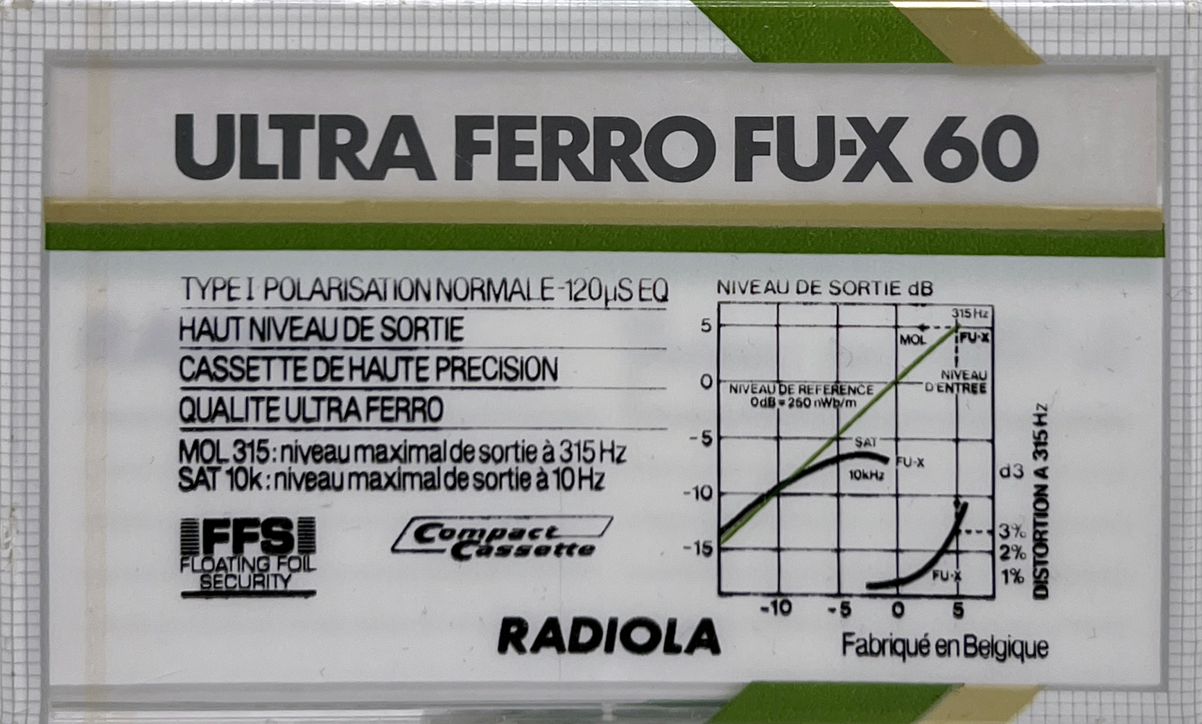 Compact Cassette Radiola FU-X 60 Type I Normal 1985 Europe