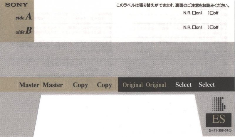 Compact Cassette Sony Metal-ES 80 Type IV Metal 1997 Japan