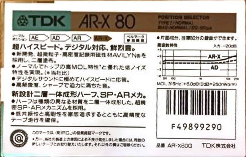 Compact Cassette: TDK  - AR-X 80