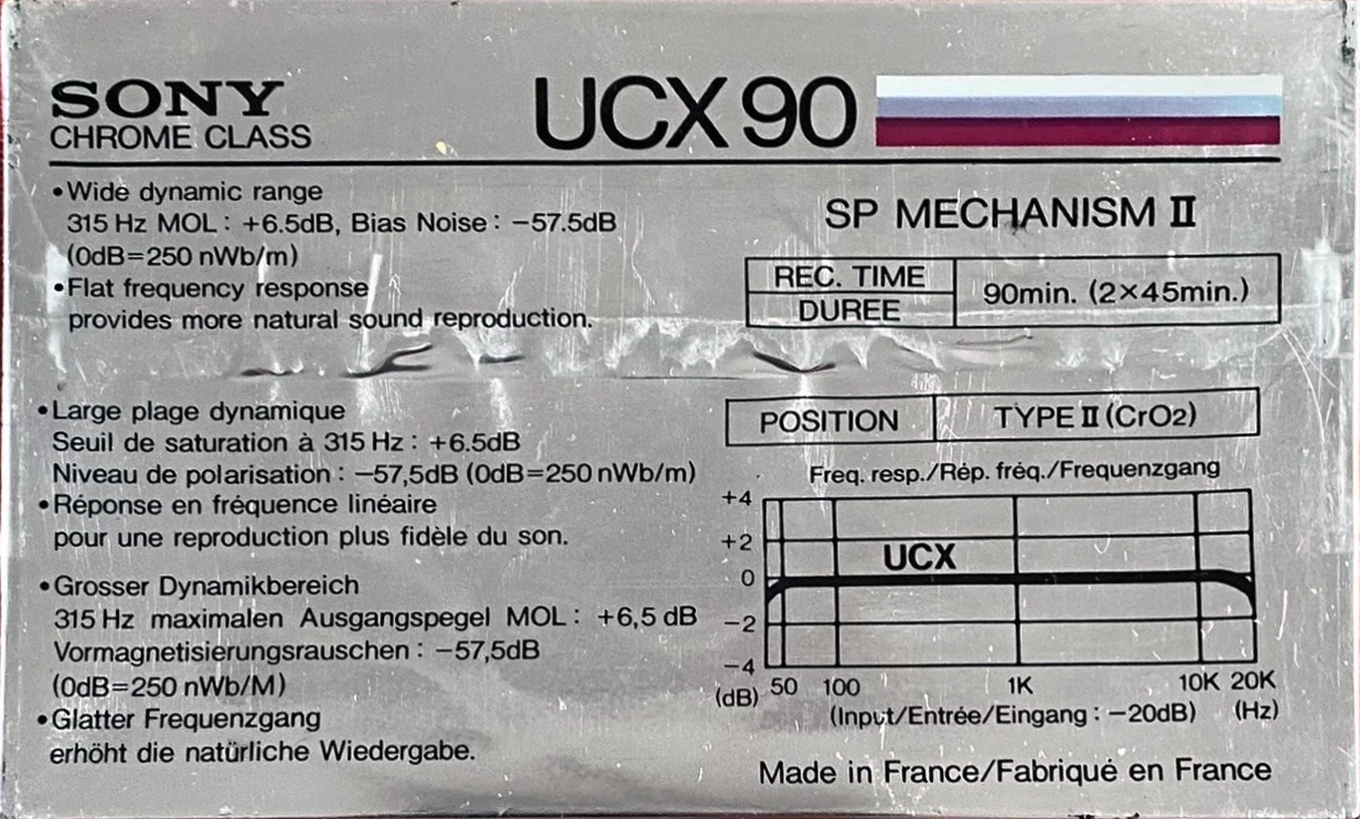 2 pack Sony UCX 90 Type II Chrome 1985 Europe